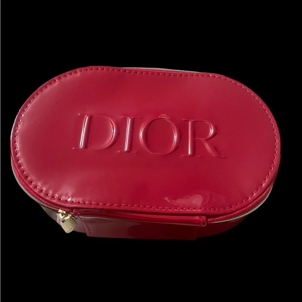 New w/Box Dior Red GWP Patent Hard Sided Makeup Case/ Clutch - Picture 5 of 7